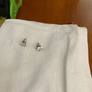 Square rhinestone, raw diamond posts